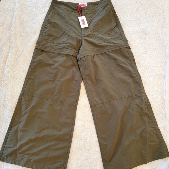 NWT Solid & Striped green zip off legs converable baggy pants Size large - Picture 5 of 15